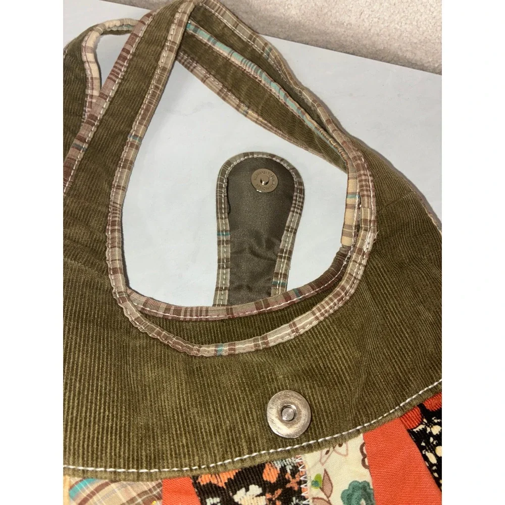 Chateau Multicolor Patchwork Shoulder Bag - Small - Corduroy Floral Boho Hobo